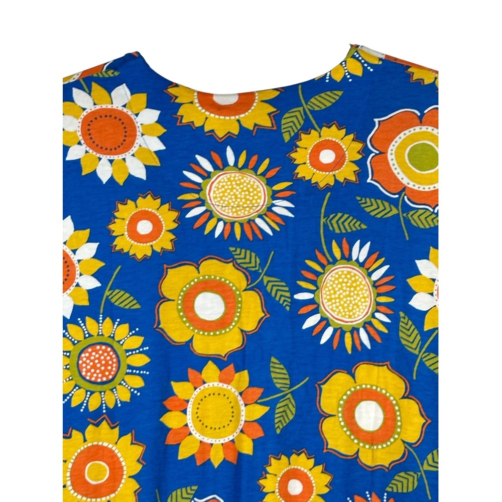 NWT Gudrun Sjoden Womens Sunflower Dress XL Jersey Boho Lagenlook Blue Artsy - Picture 11 of 13